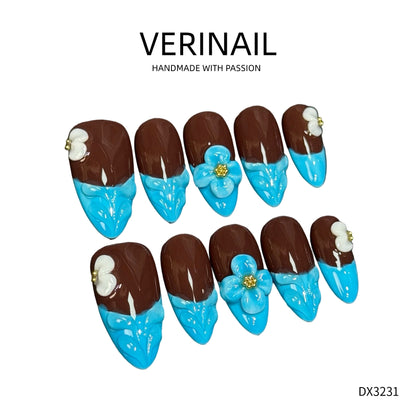 Press On Nails Color Blue DL01