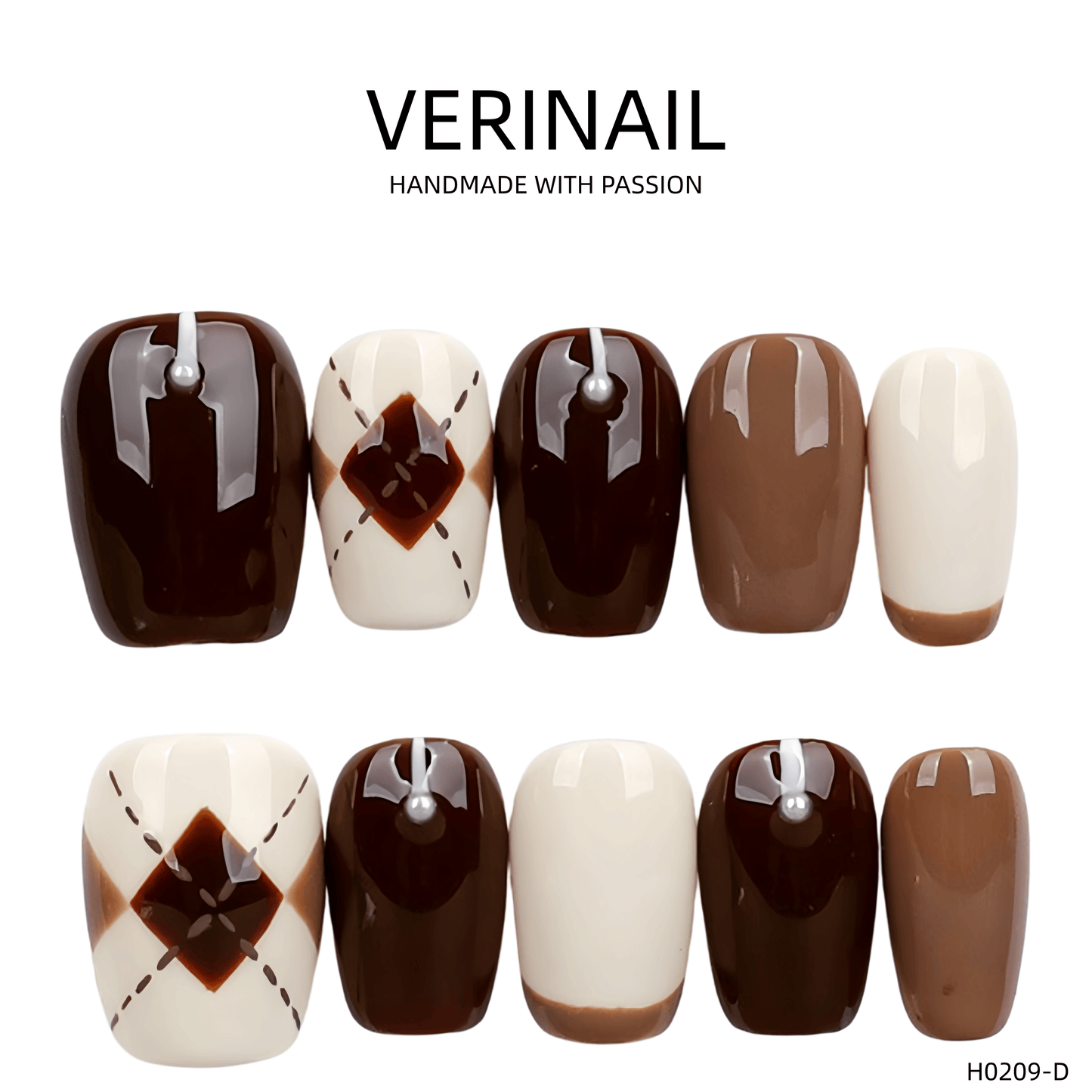 Press On Nails Color Brown DL03