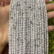 Howlite Tiny Faceted Round Beads 2mm 3mm 4mm