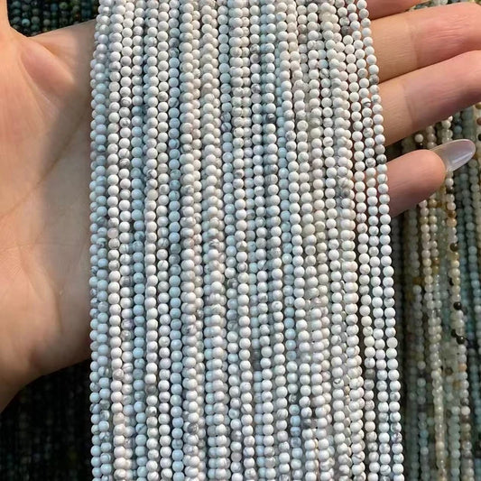 Howlite Tiny Smooth Round Beads 2mm 3mm 4mm