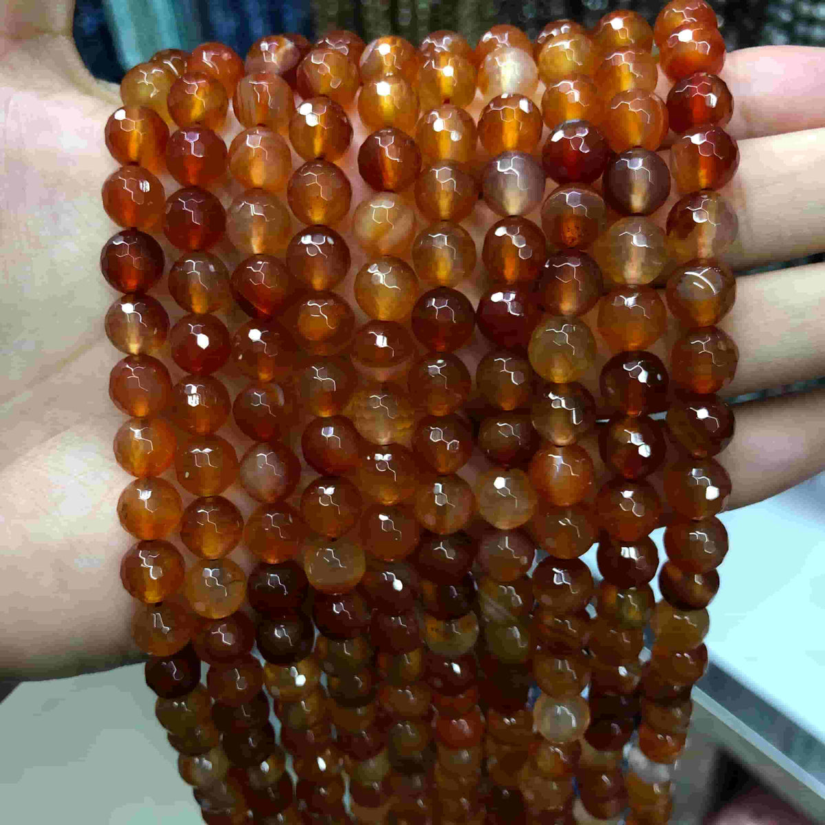 Round Faceted Beads Crystal/Quartz/Jasper/Agate 6mm 8mm 10mm