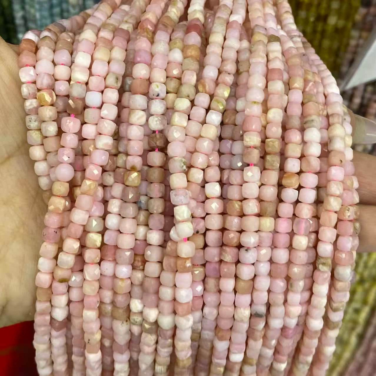 Square Faceted Beads 4-5MM Gemstone/Quartz/Jasper/Agate