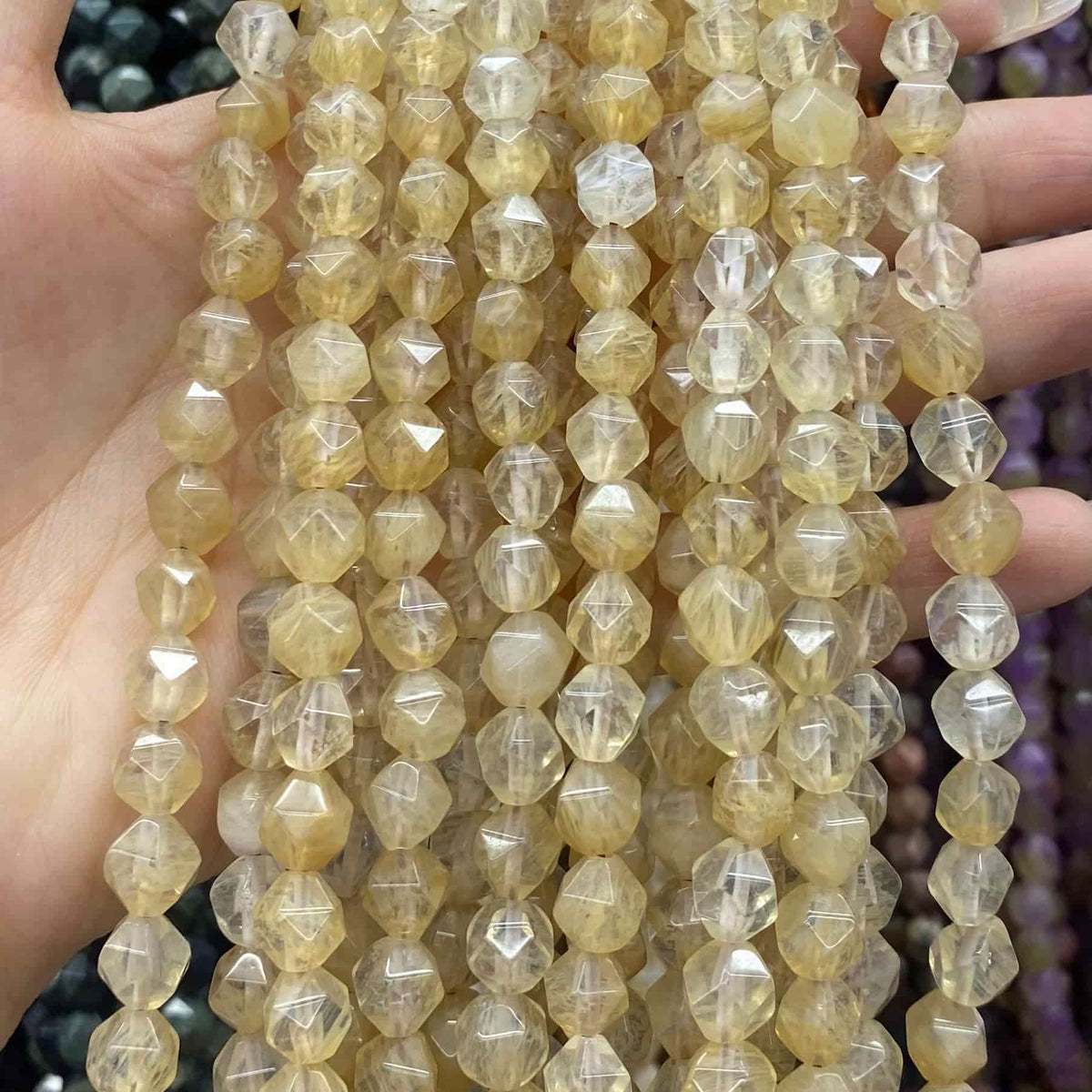 Diamond Faceted Beads 6mm/8mm/10mm Quartz/Jasper/Agate/Crystal