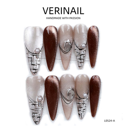 Press On Nails Color Brown DL05