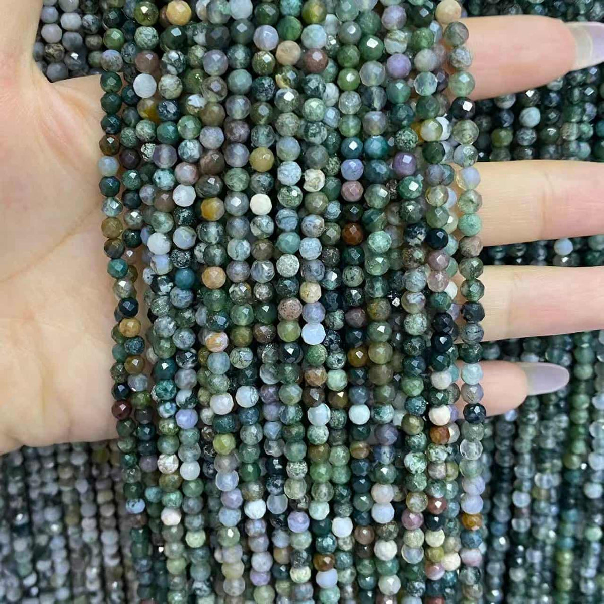 Tiny Round Faceted Agate Beads 2mm 3mm 4mm