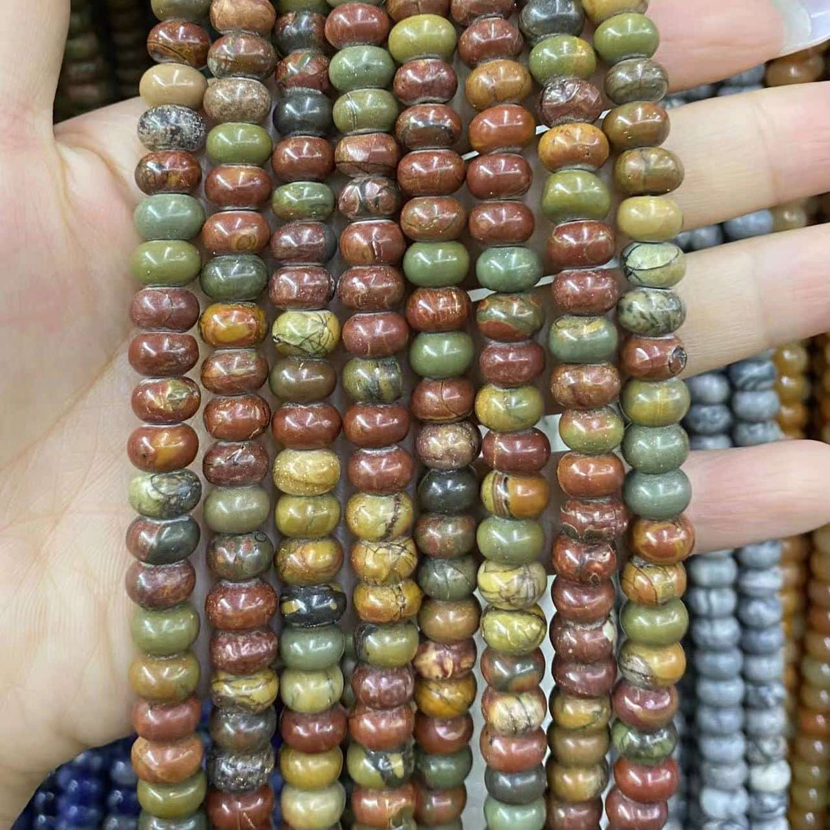 Round Rondelle Beads 2x4mm 4x6mm 5x8mm Quartz/Jasper/Agate