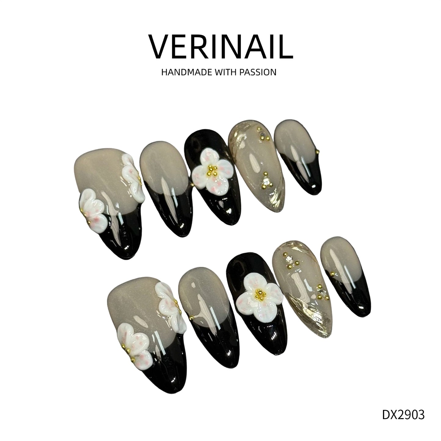Press On Nails Color Black DL05