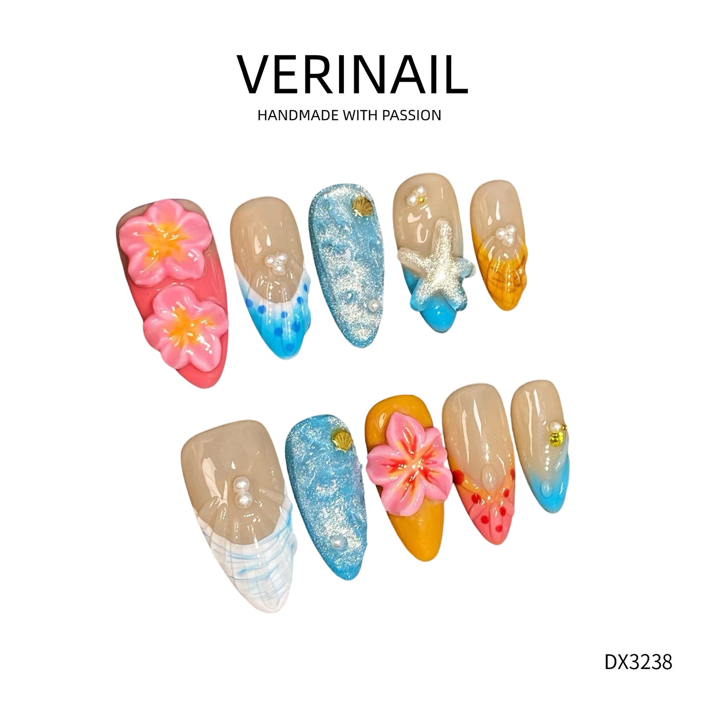 Press On Nails Color Blue DL01