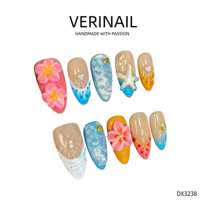 Press On Nails Color Blue DL01