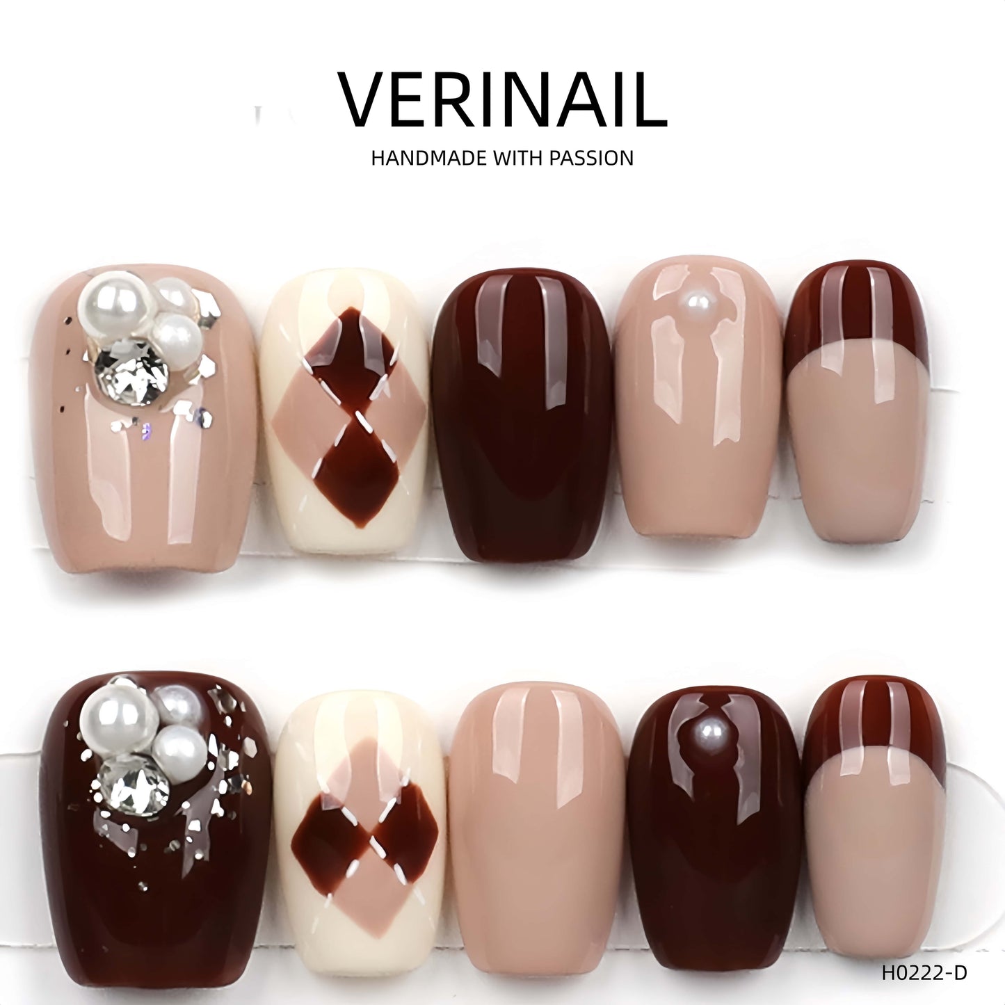 Press On Nails Color Brown DL03