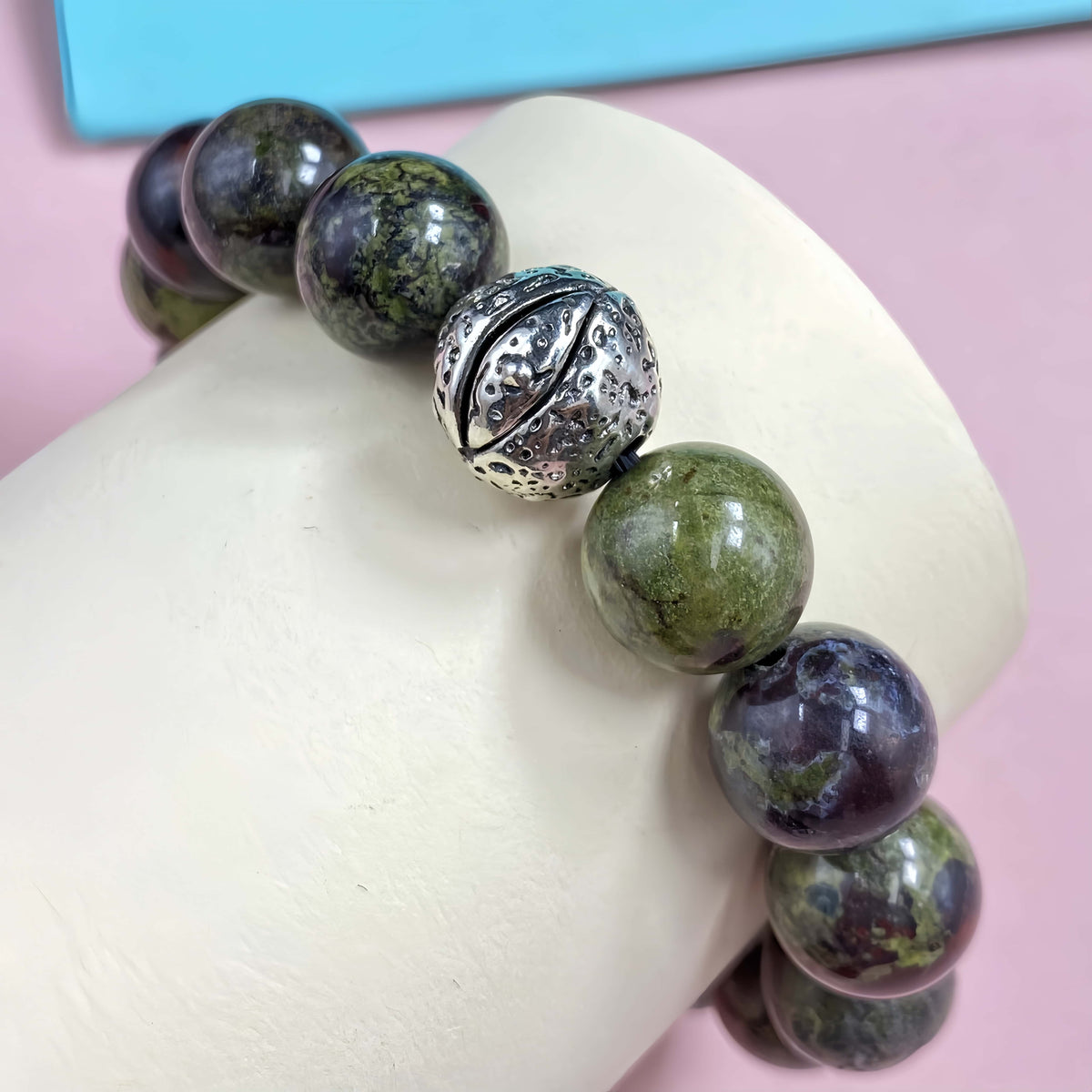 Natural Dragon Blood Stone for Protection and Apotropaic Crystal Bracelet