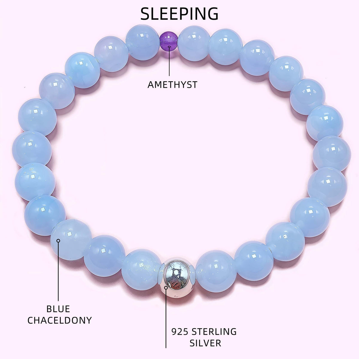 Blue Chalcedony Improve Sleep Crystal Bracelet
