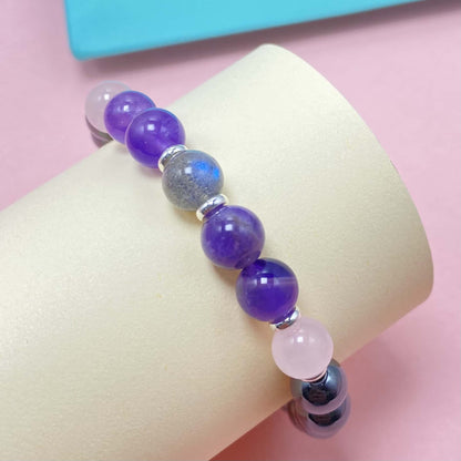 Hematite Seven Chakra Crystal Bracelet