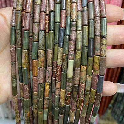 Cylindrical Tube Beads 4x13mm Quartz/Jasper/Agate/Crystal