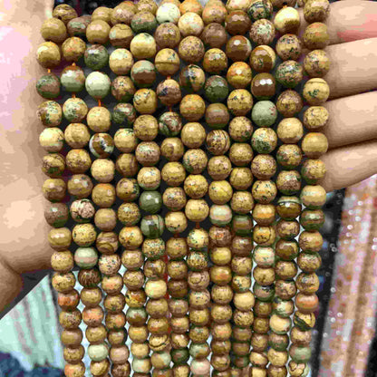 Round Faceted Beads Crystal/Quartz/Jasper/Agate 6mm 8mm 10mm