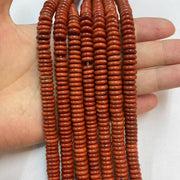 Rondelle Shape Red Creek Jasper Beads