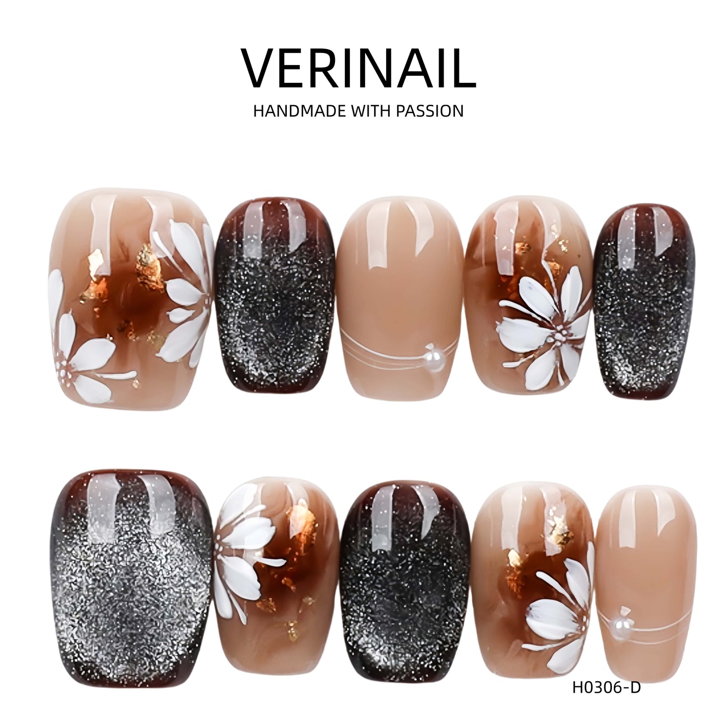 Press On Nails Color Brown DL04