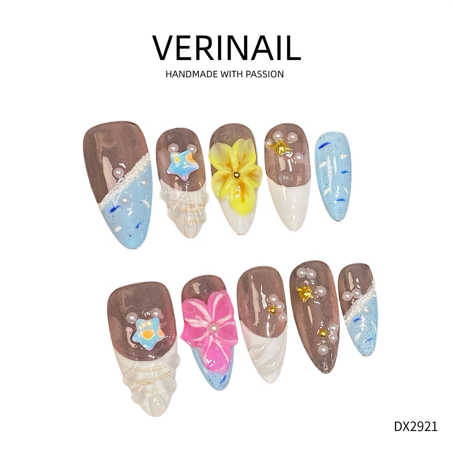 Press On Nails Color Brown DL02