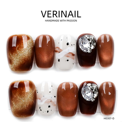 Press On Nails Color Brown DL04