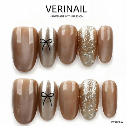 Press On Nails Color Brown DL03