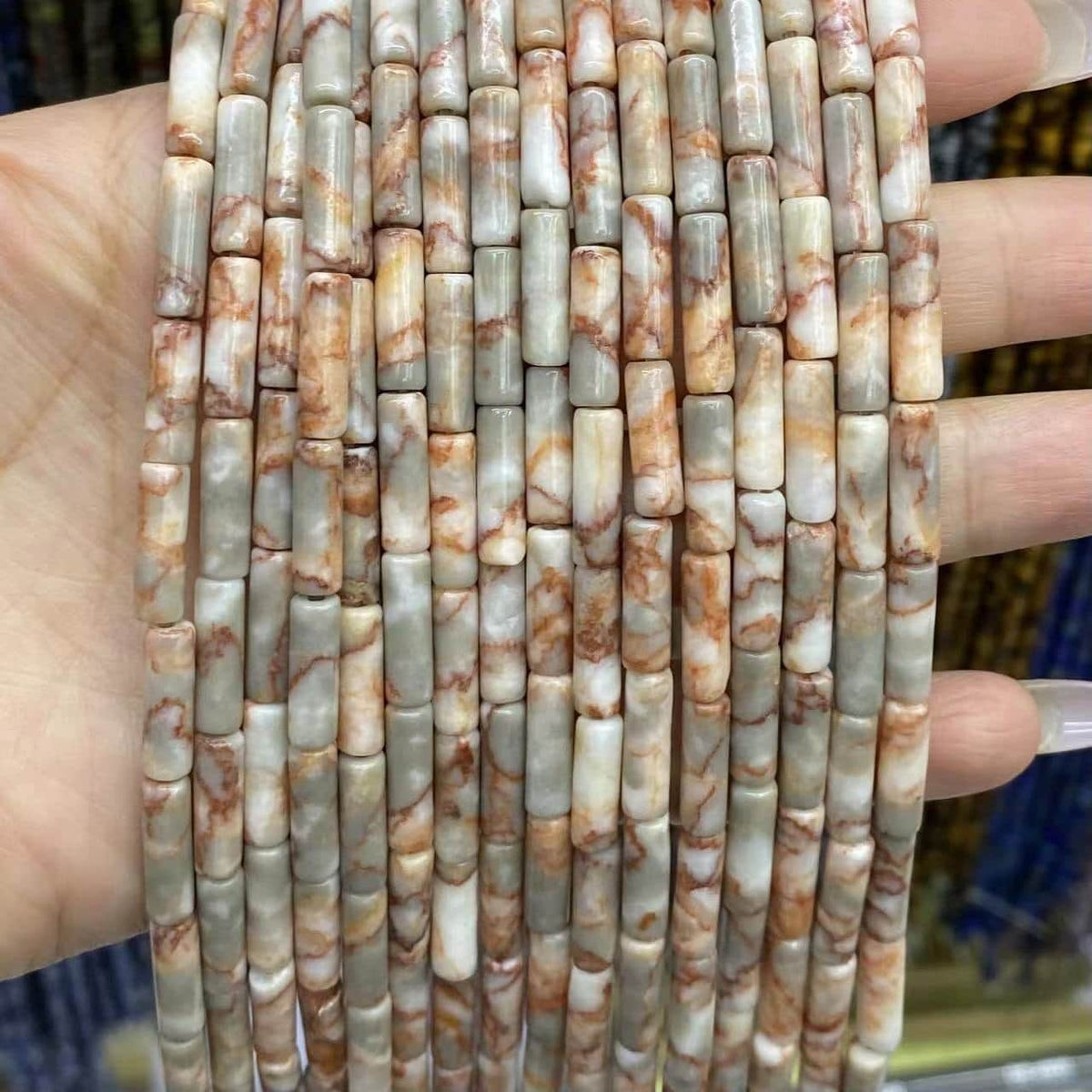 Cylindrical Tube Beads 4x13mm Quartz/Jasper/Agate/Crystal