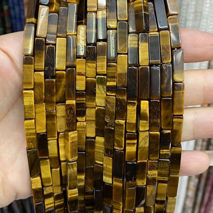 Square Tube Beads 4x13mm Quartz/Jasper/Agate/Crystal