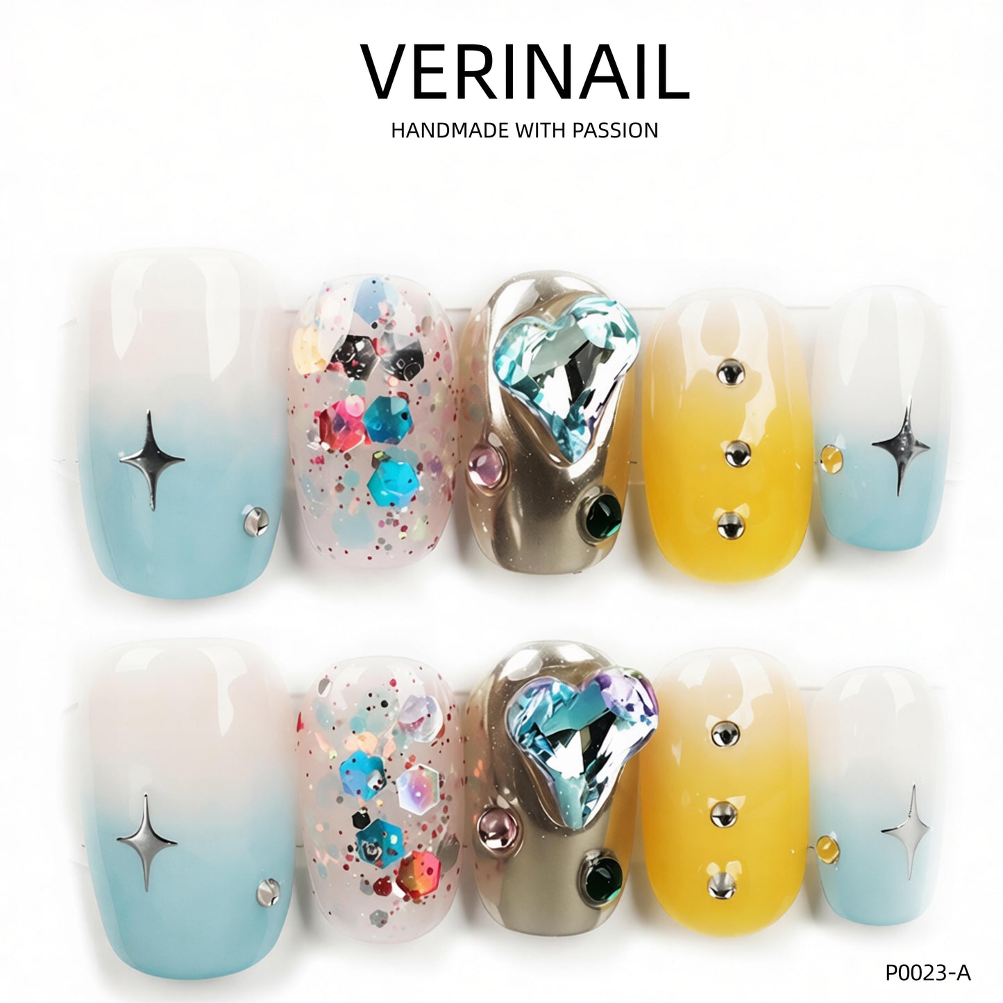 Press On Nails Color Blue DL02