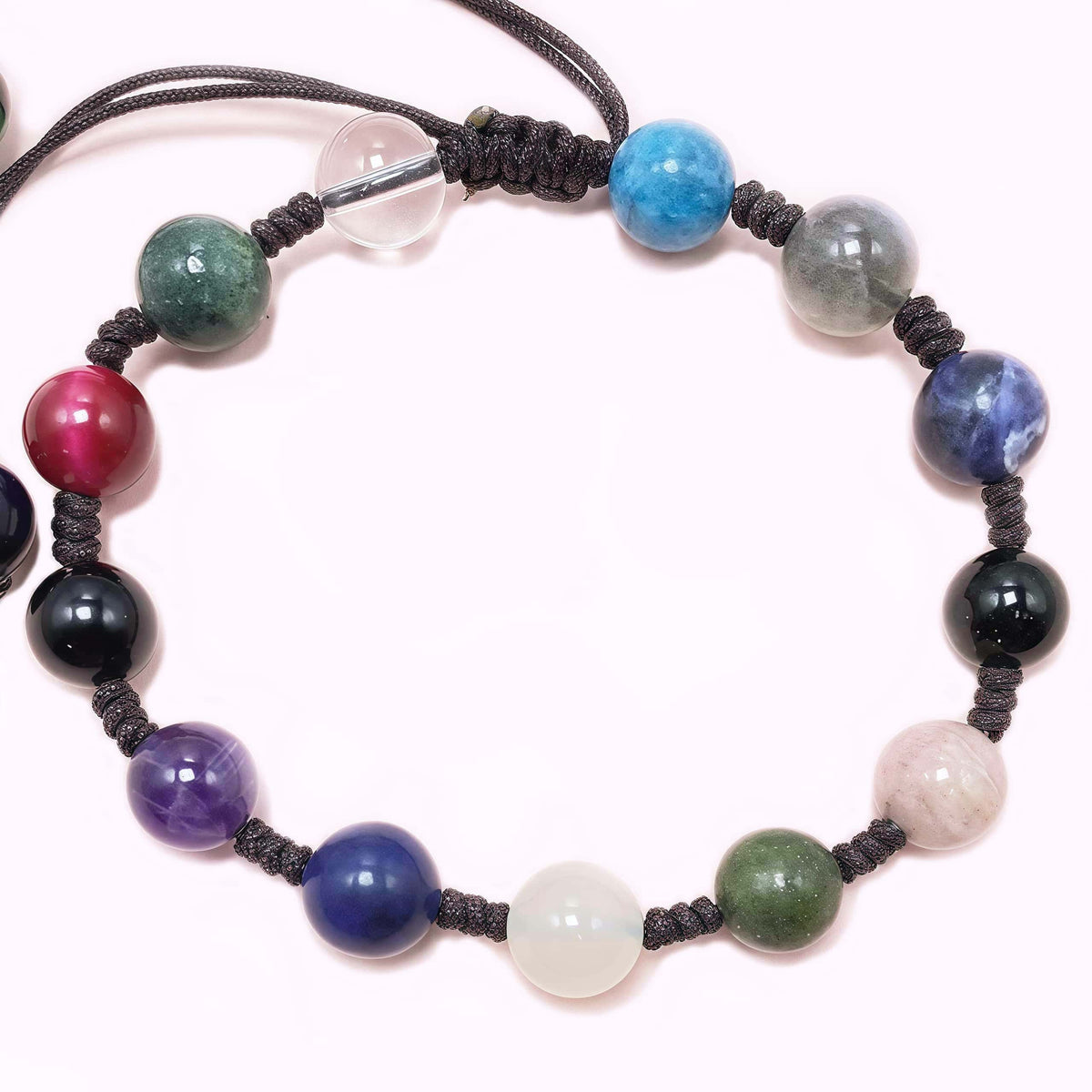 Colorful Seven Chakra Crystal Rope Braided Rope Bracelet
