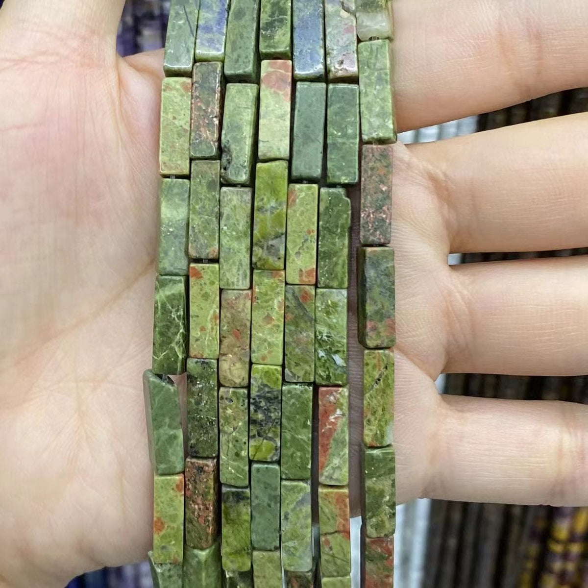 Square Tube Beads 4x13mm Quartz/Jasper/Agate/Crystal