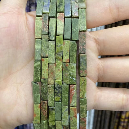 Square Tube Beads 4x13mm Quartz/Jasper/Agate/Crystal