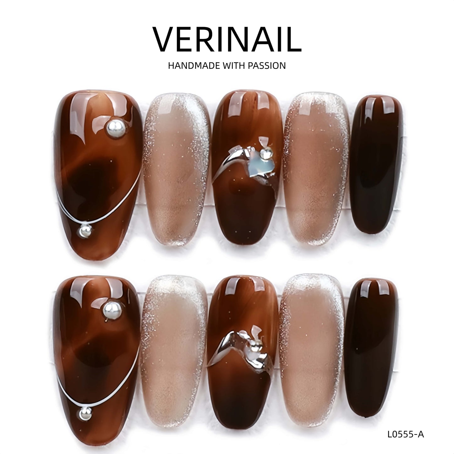Press On Nails Color Brown DL05