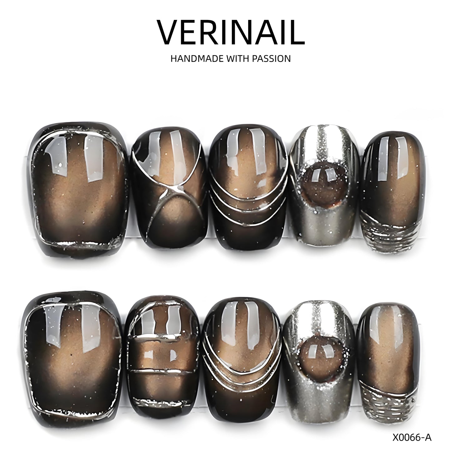 Press On Nails Color Brown DL03
