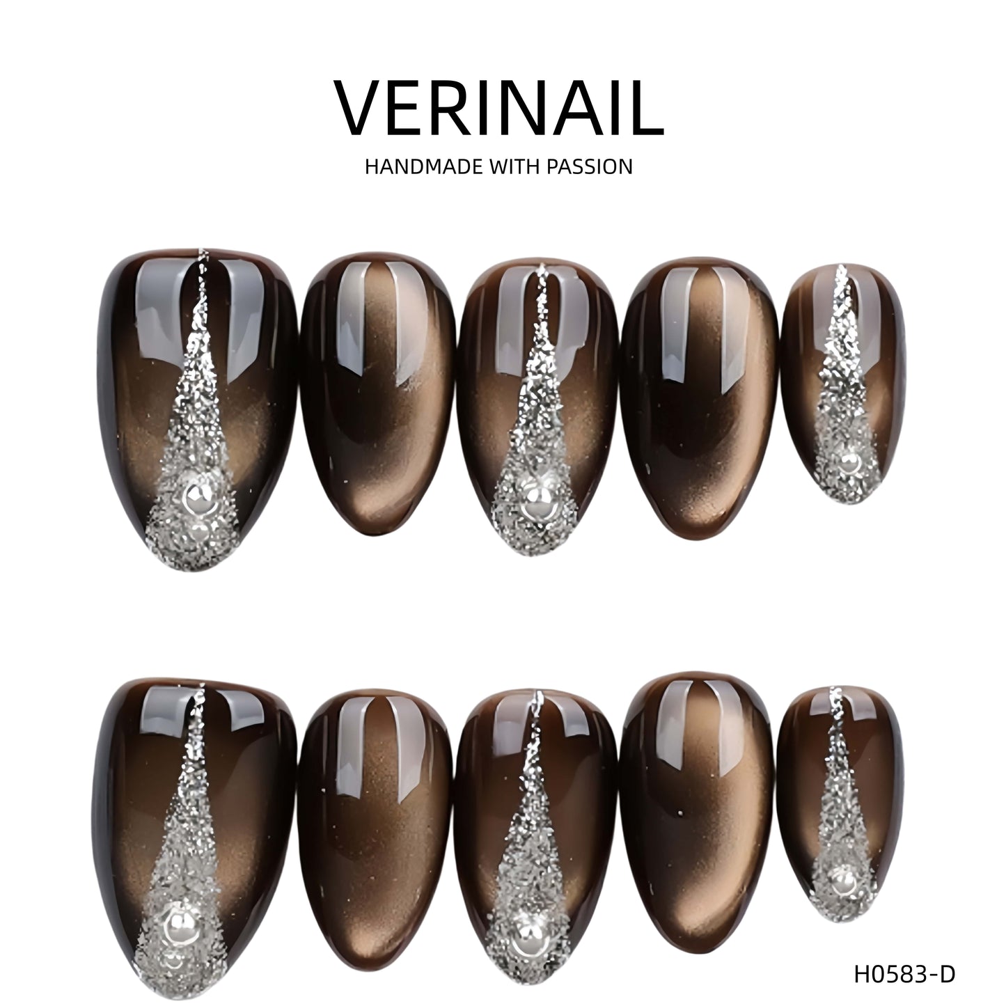 Press On Nails Color Brown DL01