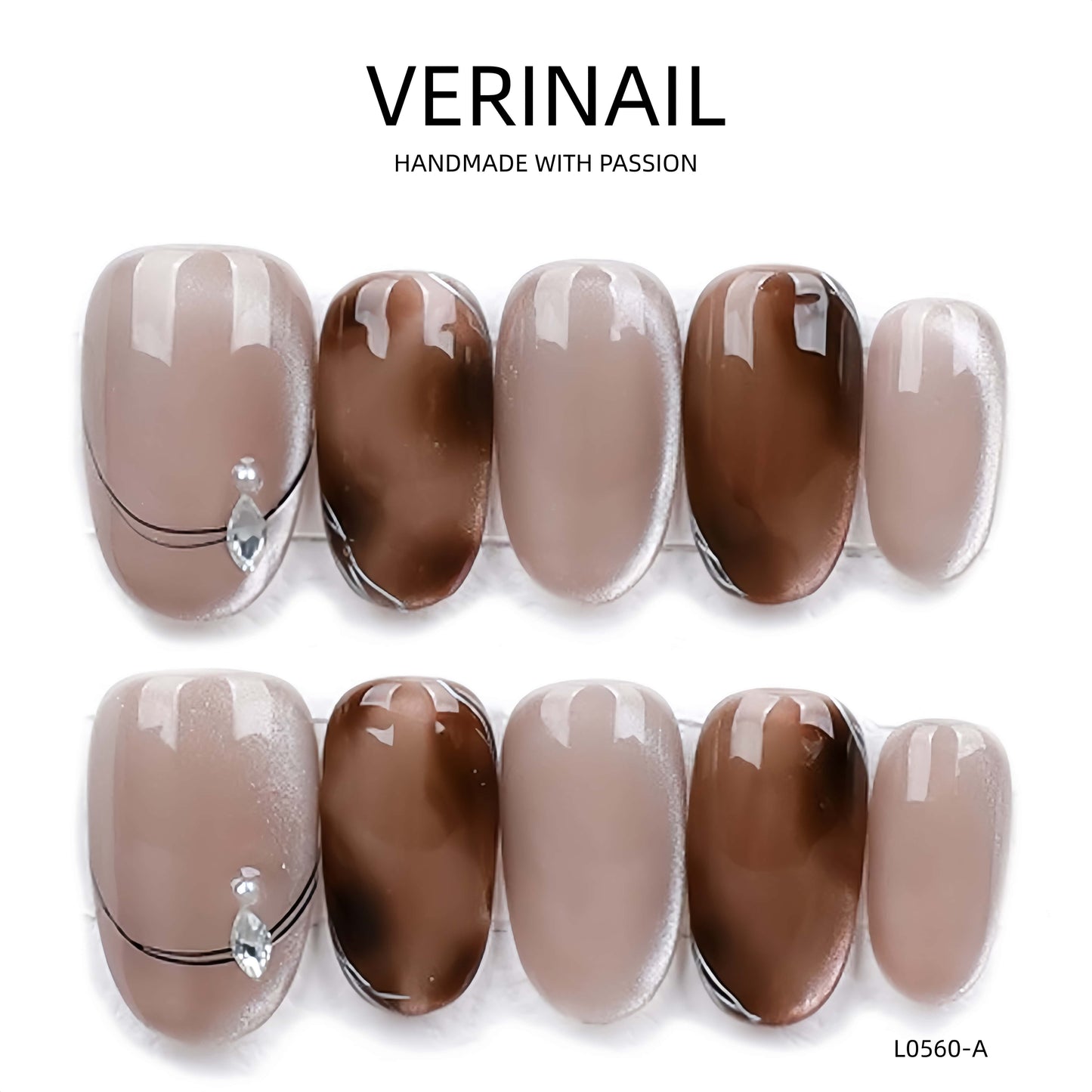 Press On Nails Color Brown DL05