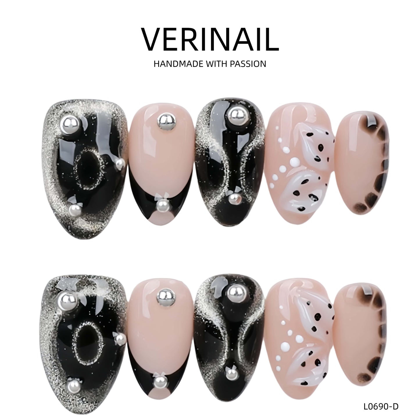 Press On Nails Color Black DL06