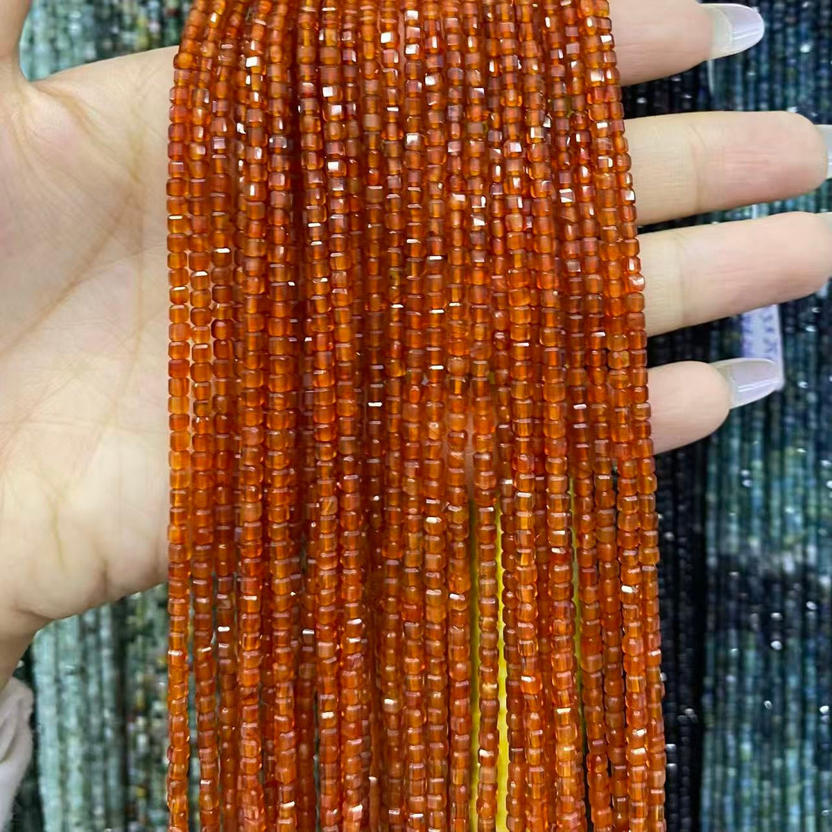 Tiny Square Faceted Beads 2-3mm Gemstone/Quartz/Jasper/Agate