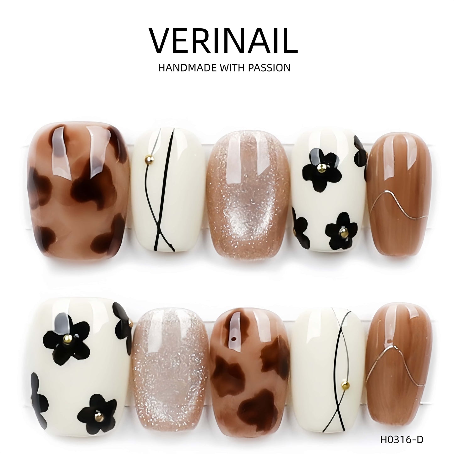 Press On Nails Color Brown DL04