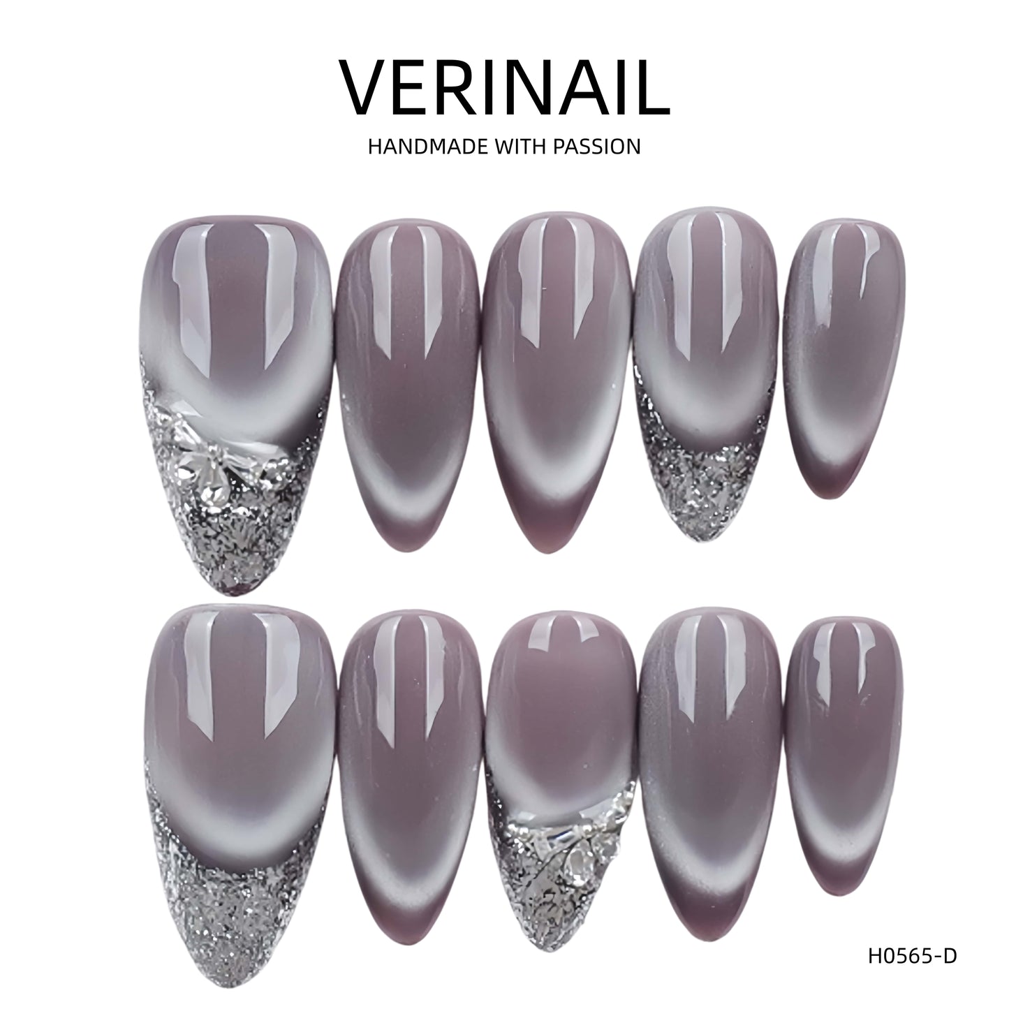 Press On Nails Color Purple CP01