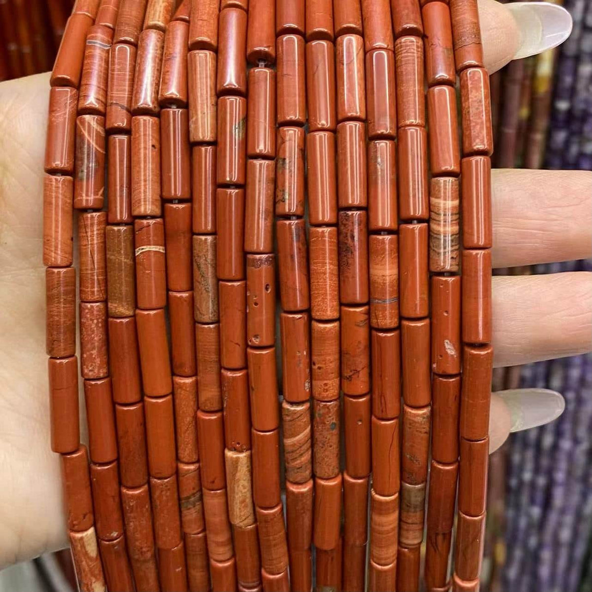 Cylindrical Tube Beads 4x13mm Quartz/Jasper/Agate/Crystal