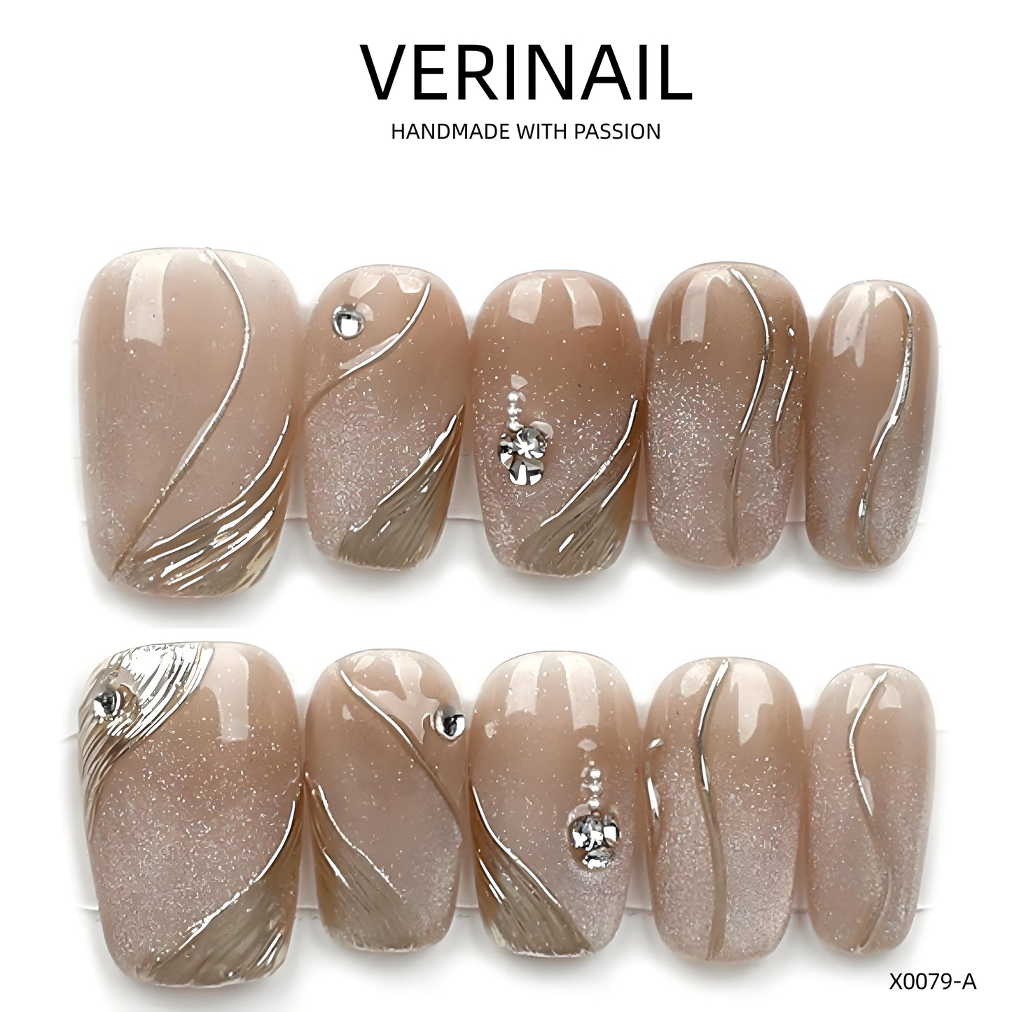 Press On Nails Color Brown DL03