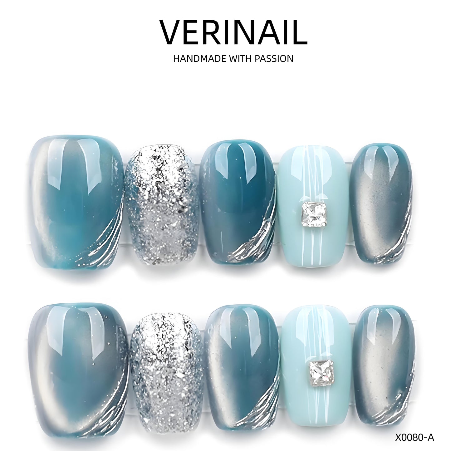 Press On Nails Color Blue DL01