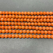 Round Orange Coral Beads