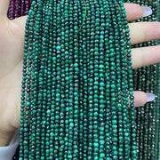 Malachite Tiny Faceted Round Beads 2mm 3mm 4mm