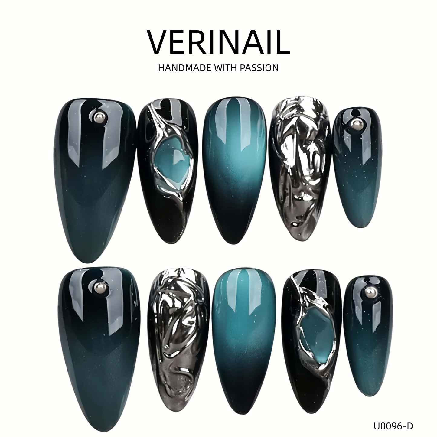 Press On Nails Color Blue DL02