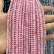 Faceted Rondelle Rose Quartz Beads
