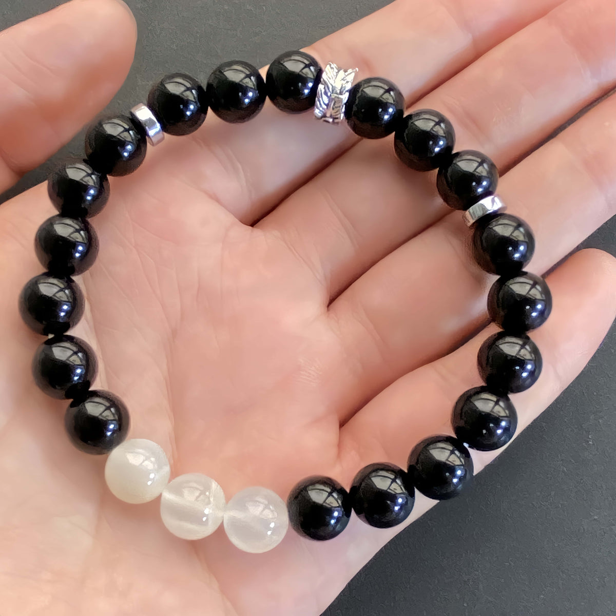 Onyx with Moonstone for Weight Loss Crystal Bracelet