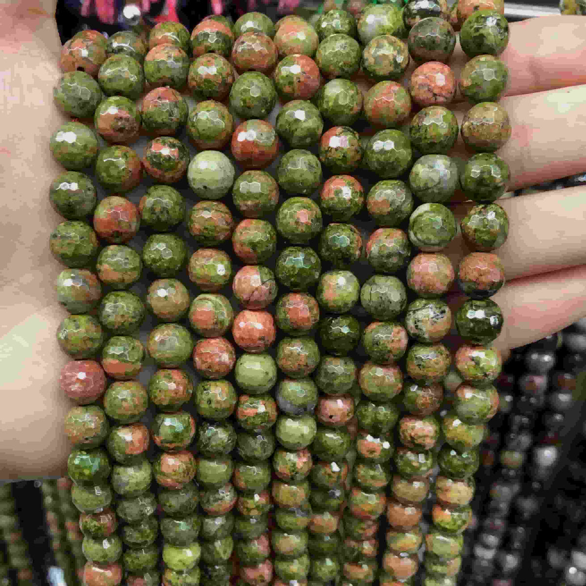 Round Faceted Beads Crystal/Quartz/Jasper/Agate 6mm 8mm 10mm