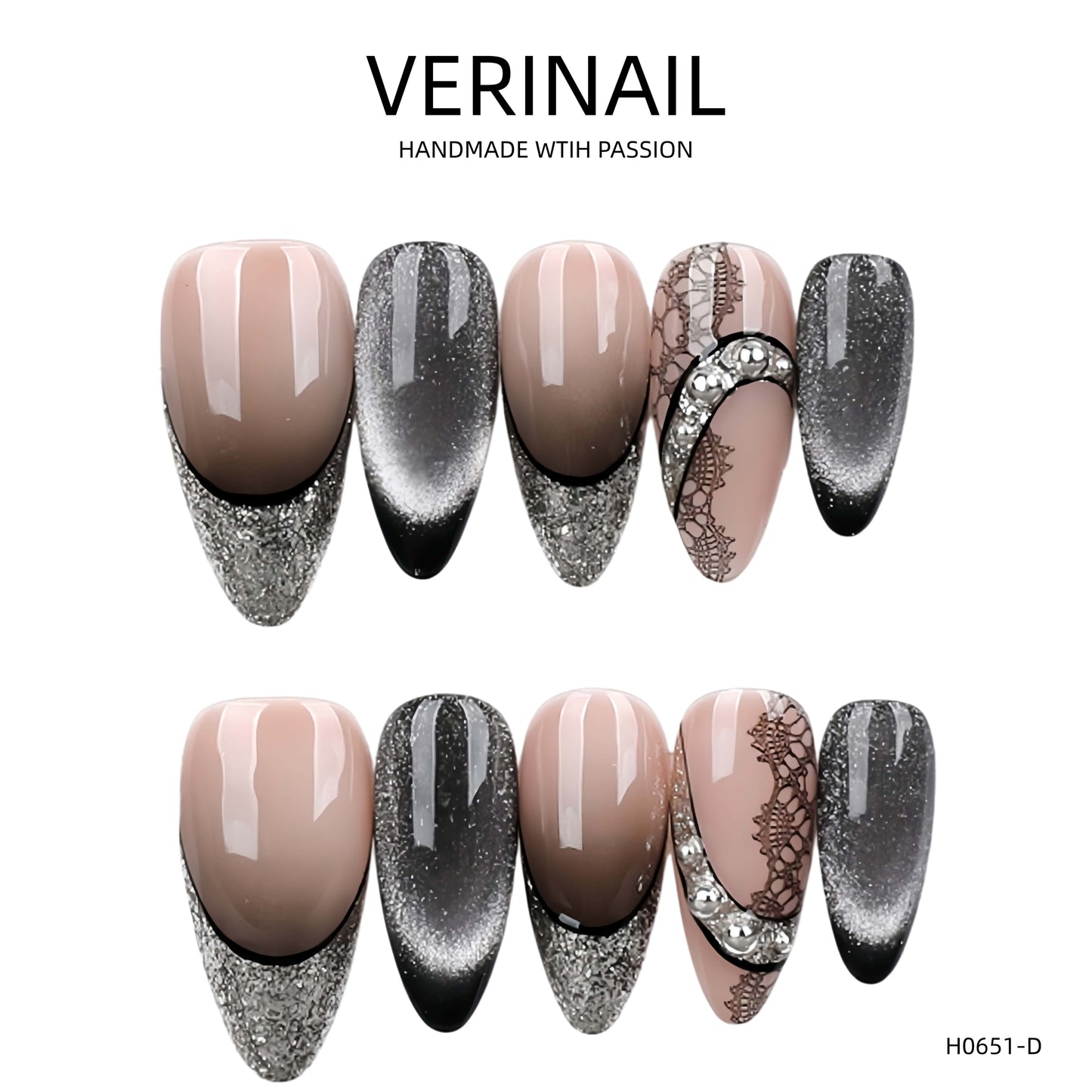 Press On Nails Color Black DL03