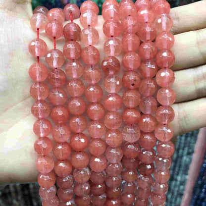 Round Faceted Beads Crystal/Quartz/Jasper/Agate 6mm 8mm 10mm