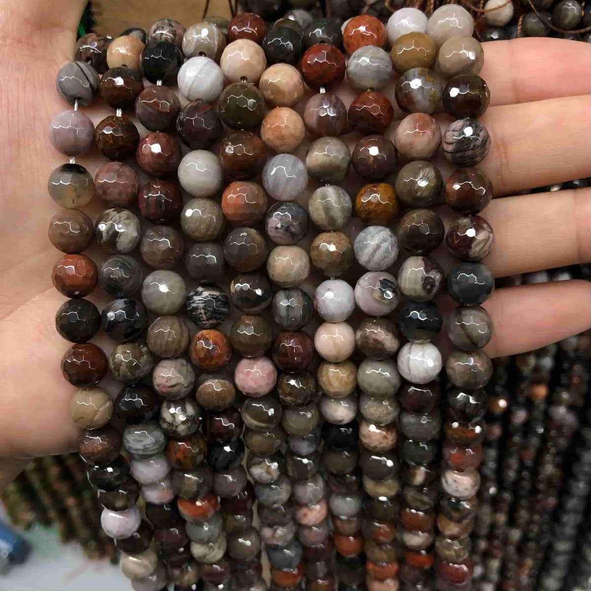 Round Faceted Beads Crystal/Quartz/Jasper/Agate 6mm 8mm 10mm